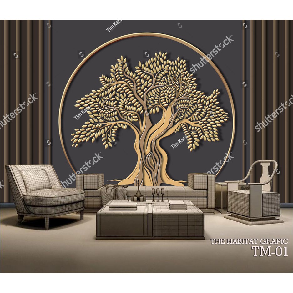 Wallpaper Dinding Murah-Wallpaper Bunga Emas- Wallpaper Dinding Bunga Gold-Wallpaper Custom 3d Murah