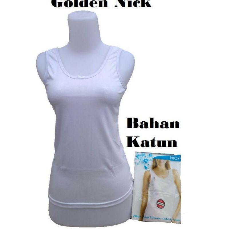 GN 48 | GOLDEN NICK | Tanktop Tali besar katun tebal Putih / Tanktop katun tebal