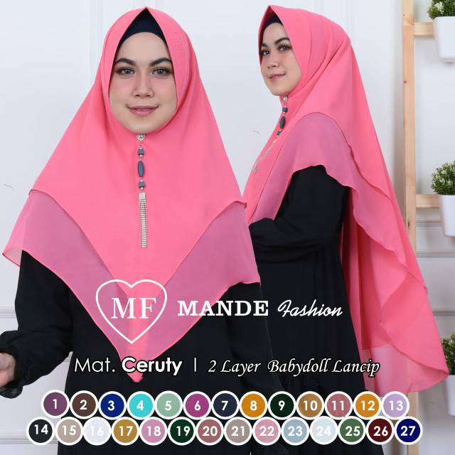 hijab 2 layer baby doll lancip sale