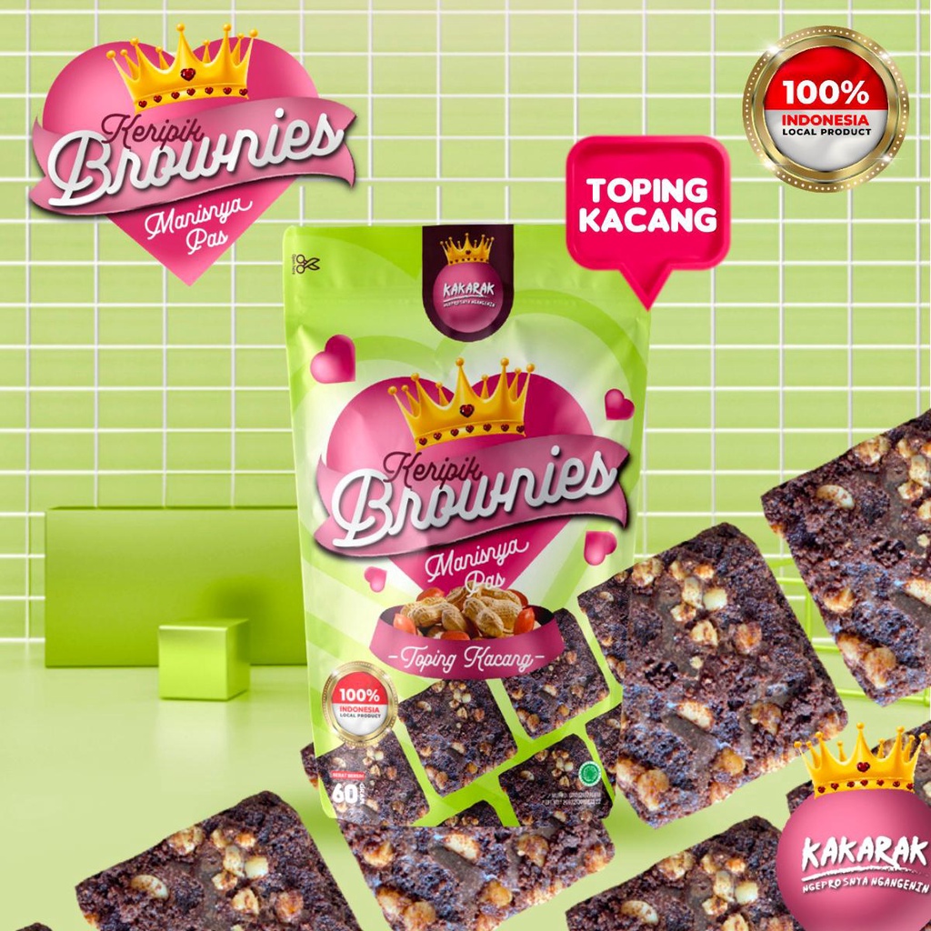 KERIPIK BROWNIES KAKARAK NEW TOPING KEJU TOPING CHOCOCHIS TOPING KACANG BRONIES BRONIS BROWNIS