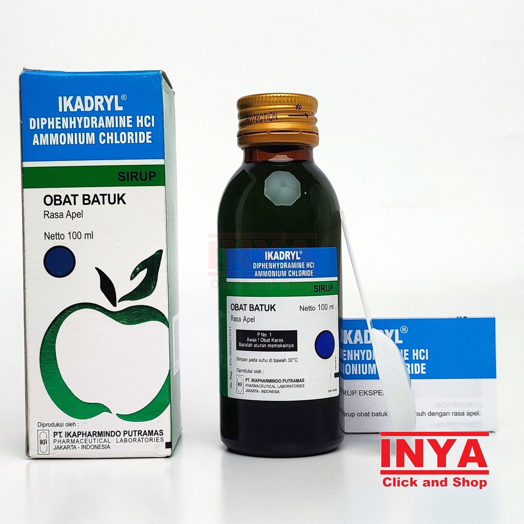 IKADRYL COUGH SYRUP RASA APEL 100ml - Obat Batuk