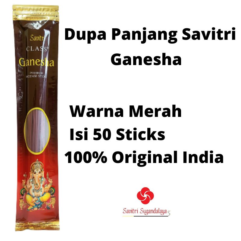 Dupa Hio Red Bathi Ganesha By Savitri Isi 50 Sticks