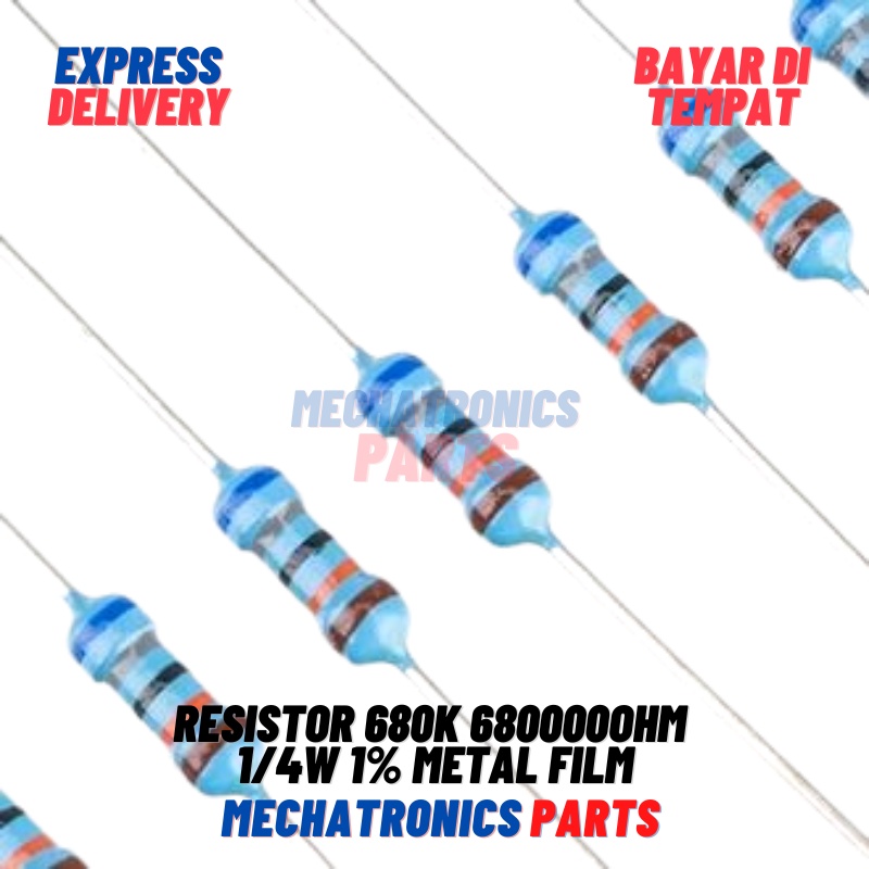 [PAS-0041] 10X RESISTOR 680K 680000OHM 1/4W 1% METAL FILM