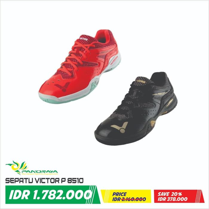 Sepatu Badminton Bulutangkis Victor P8510 P 8510 Original - Hitam