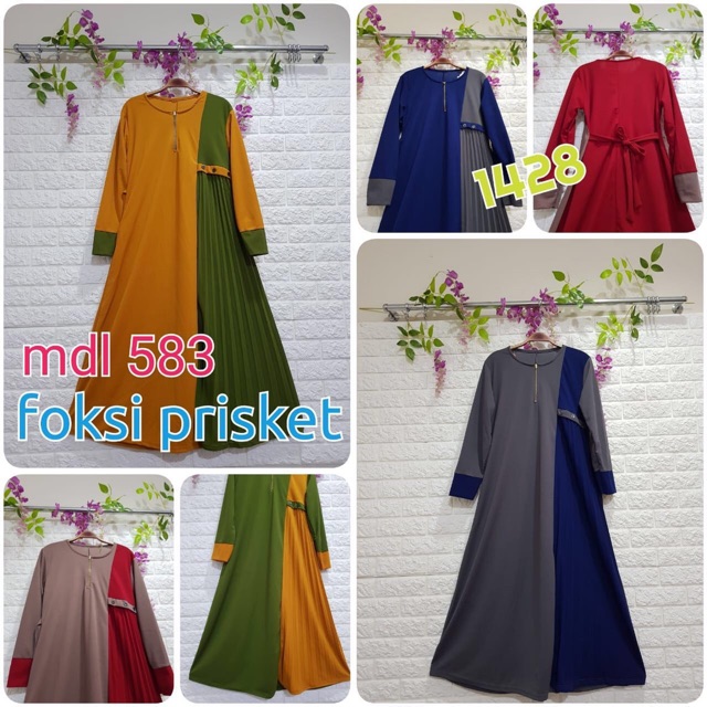 GAMIS POLOS KOMBI PRISKET BAHAN VOXY