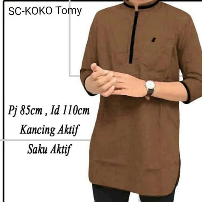 KOKO TOMY BROWN SC Koko pria katun coklat