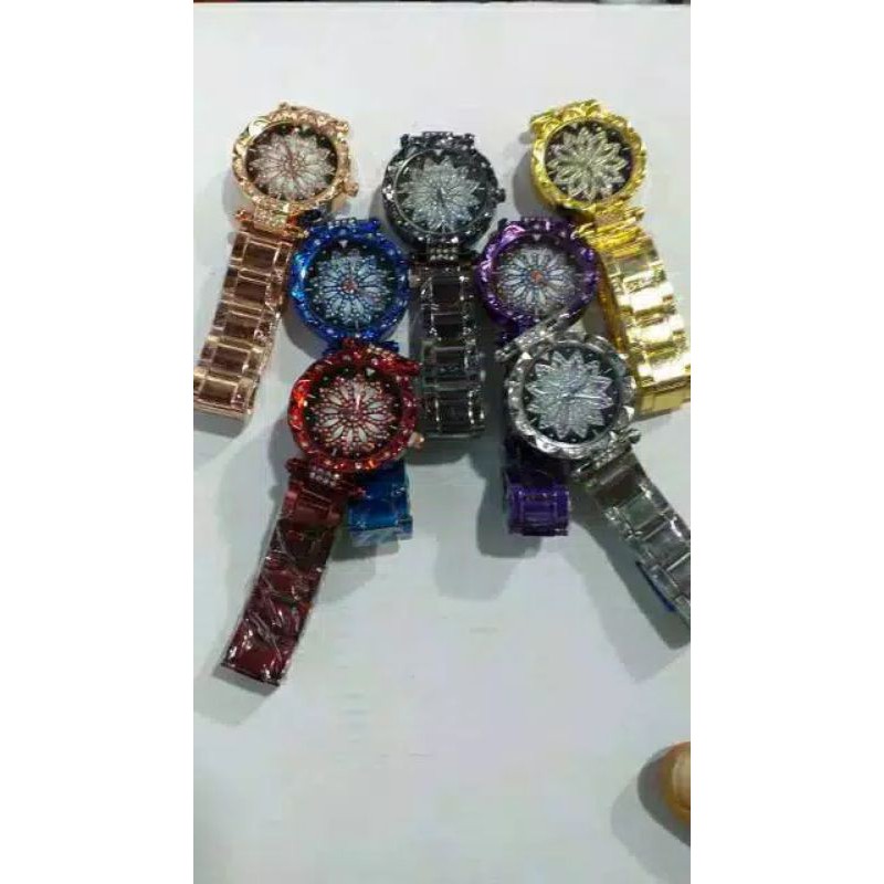 (Grosir)Jam Tangan Wanita Bunga Strap Rantai(Terima Cod)