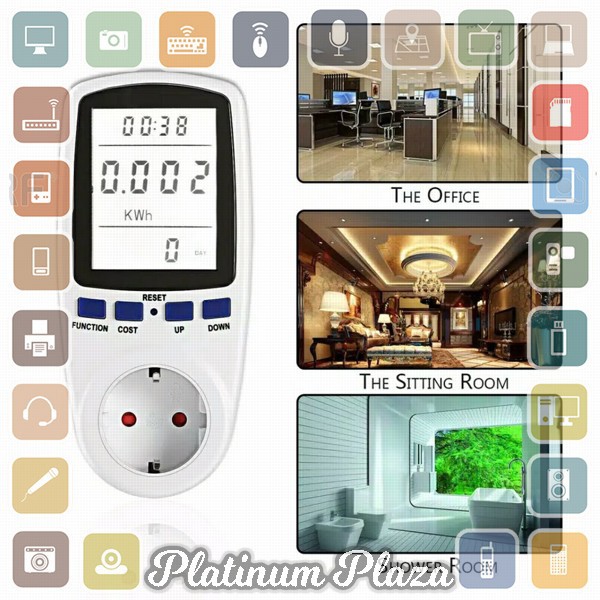 Taffware Famirosa kWh Meter Pengukur Biaya Lisrik Rumah Multifungsi - KWE-PM01 - White`14GSDX-