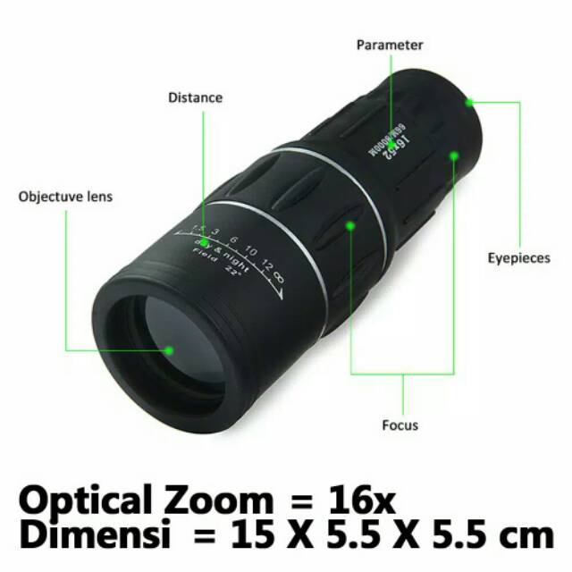 TEROPONG MONOCULAR TELESKOP 16X52 ADJUSTABLE MONOKULAR TELESCOPE MONOKULER WATERPROOF