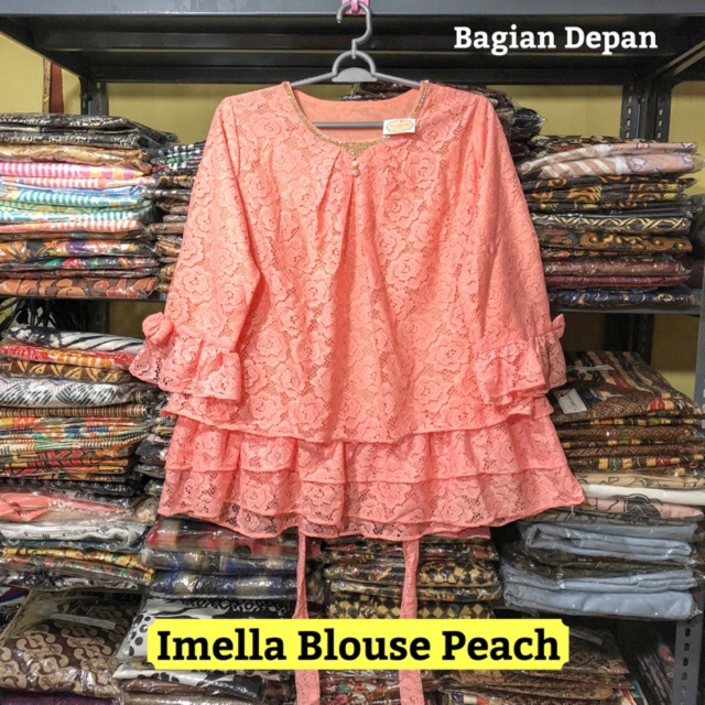 IMELLA BLOUSE Baju Atasan Kerja Brukat Kekinian Murah 