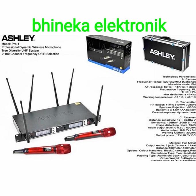 mic wireless ashley Pro 1 original mic ashley pro1 free koper 6 antena Star Seller