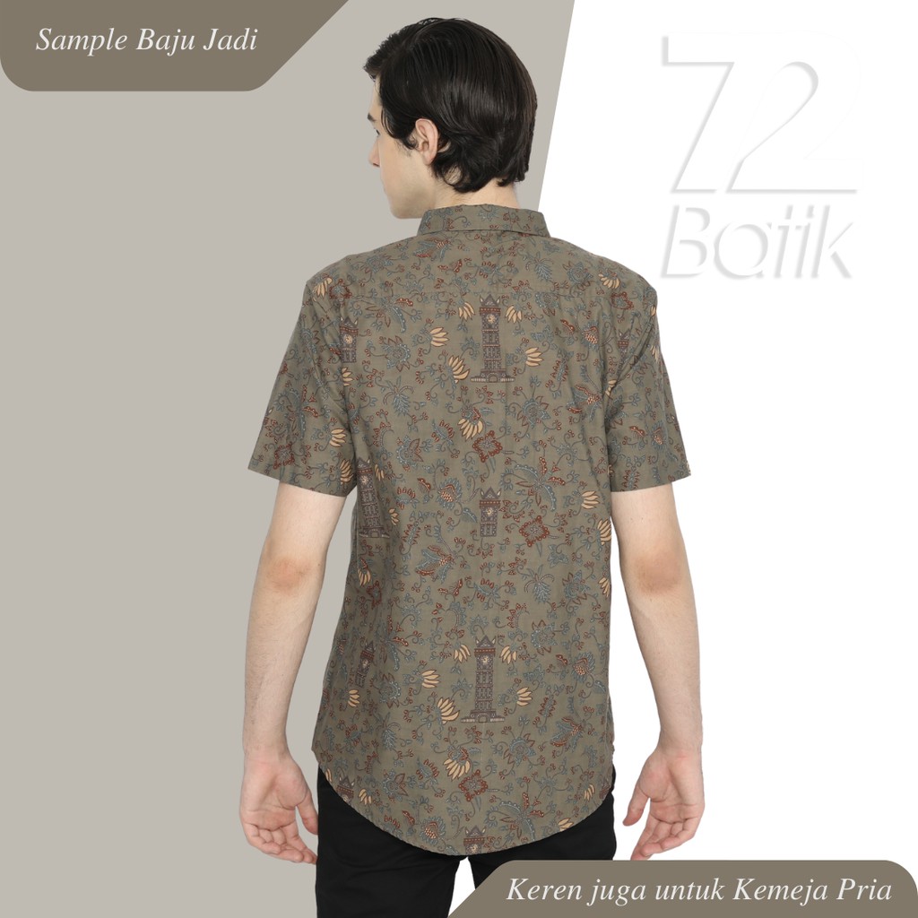 BAHAN BATIK PREMIUM Katun Motif Jam Gadang Warna Hijau Grey Alam 724088 Cap 72 Jarik Jarit Samping Kebat Panjang Batik Katun Modern Premium Bahan Seragam Batik Pernikahan Kantor Keluarga Murah Kamen Jadi Batik Bali Lembaran