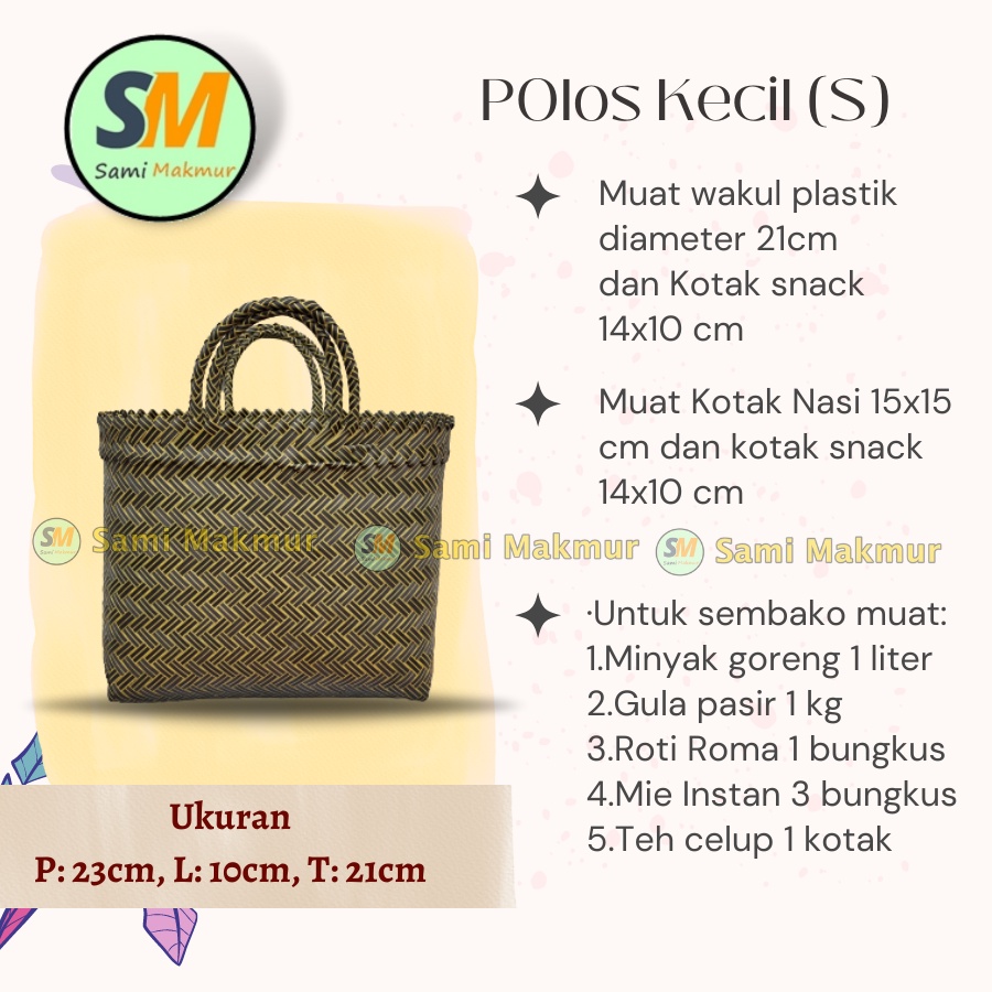 Tas Anyaman Plastik LURIK POLOS KECIL (S) Tas Anyam Jinjing / Tas Hampers untuk Parcel Souvenir Bingkisan Hadiah Ulang Tahun Pernikahan