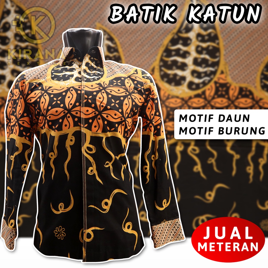 Kain batik katun / kain batik premium / kain batik meteran motif daun