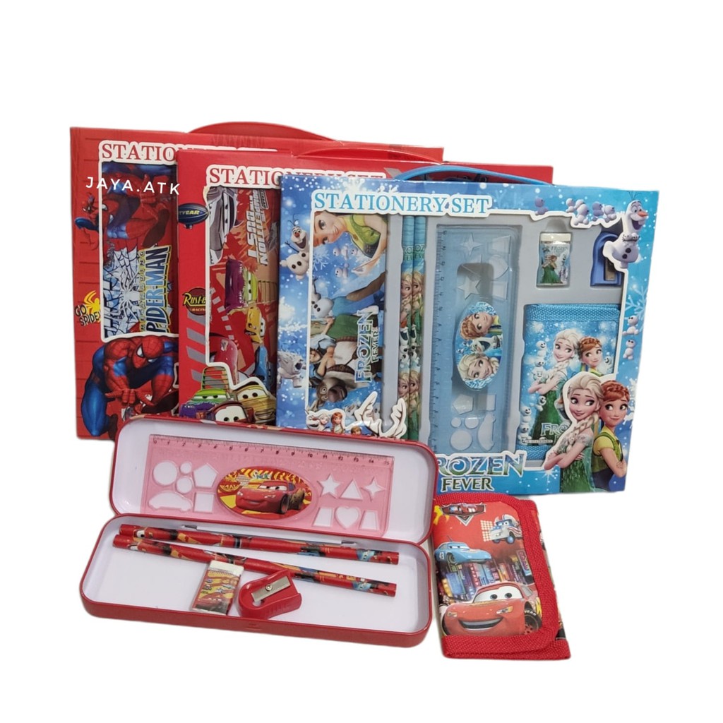 PAKET ALAT TULIS KARAKTER STUDY STATIONERY SET 7 IN 1 SOUVENIR KADO ULTAH ANAK 8832