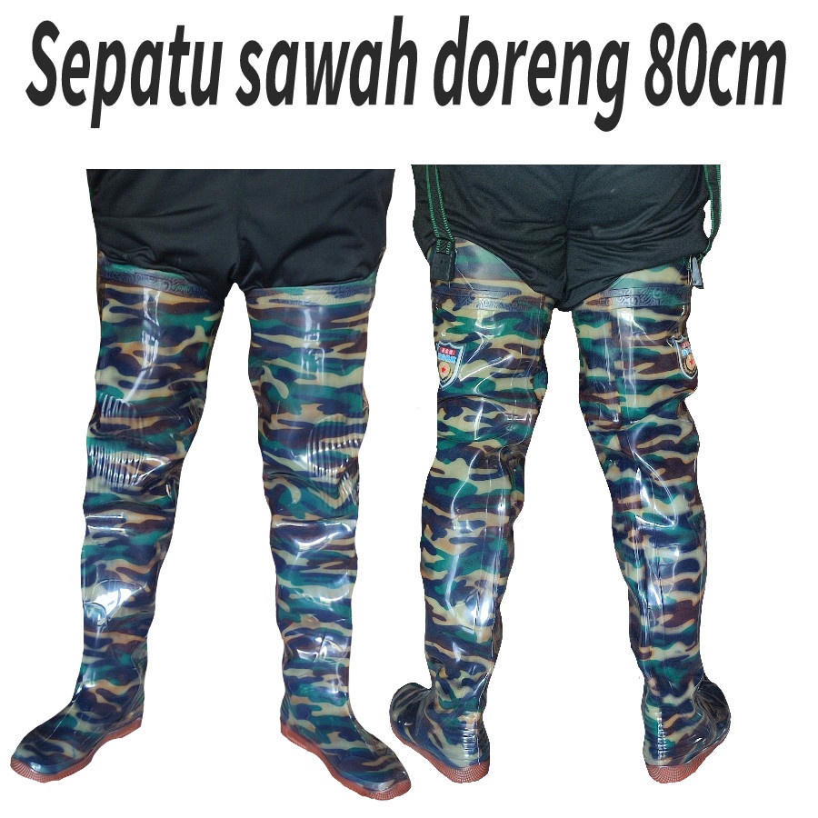 sepatu petani panjang 80cm motif doreng anti air hujan sepatu sawah sepatu boot karet