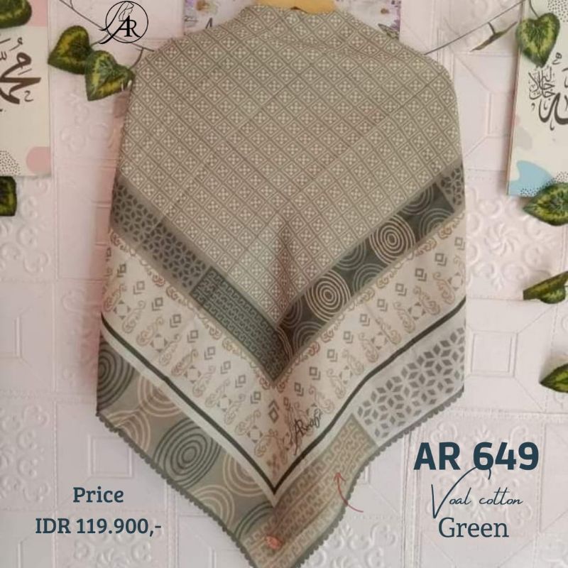 Hijab segiempat terbaru arrafi AR 649