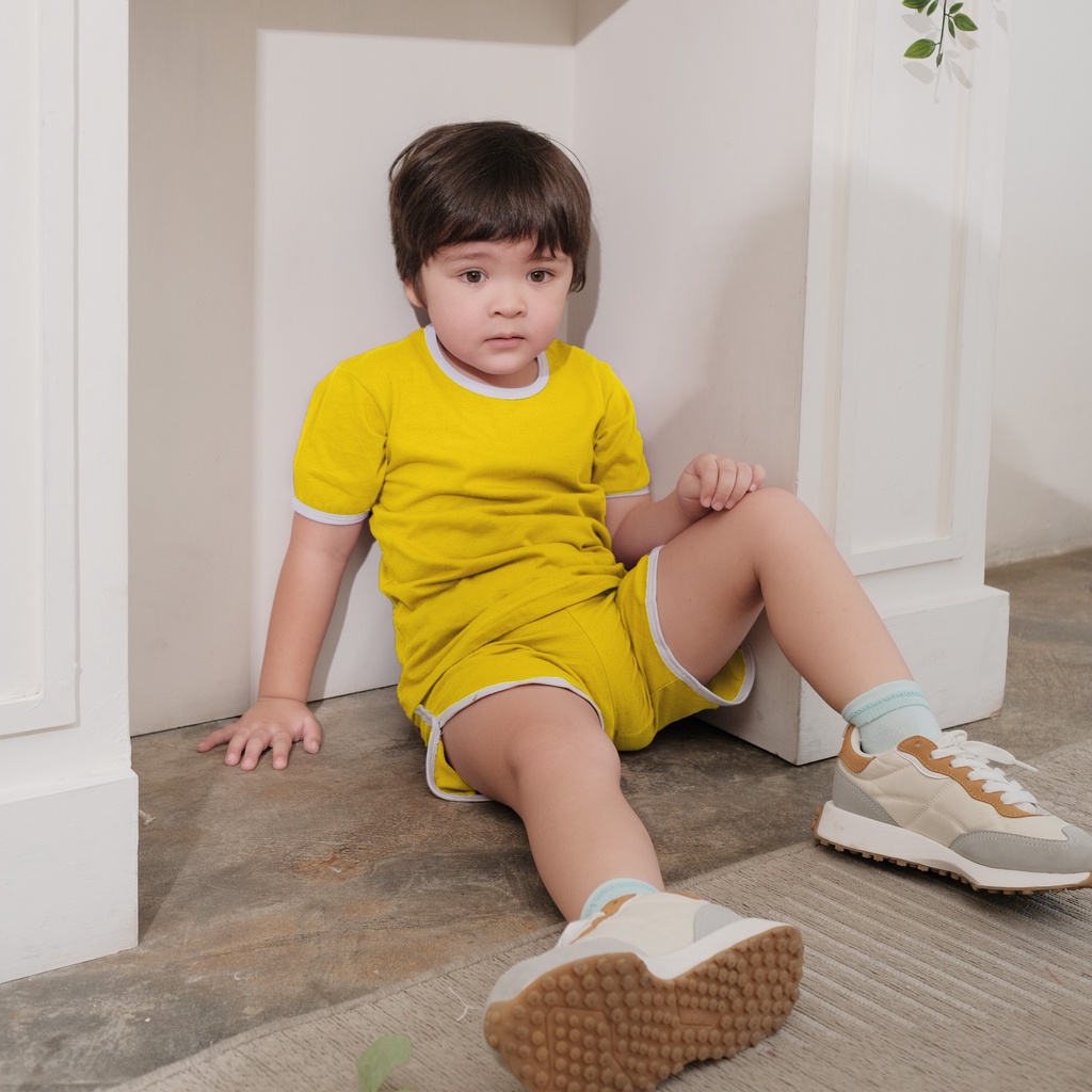 OliverKids Setelan Gemes Anak 1-7 Tahun Setelan Retro Anak Kaos Dan Celana Anak Setelan Pantai Anak Perempuan Baju Pantai Anak