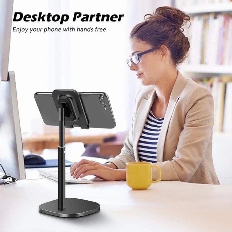 Stand Holder Ponsel / Tablet Universal Teleskopis Adjustable Untuk IPhone / Android