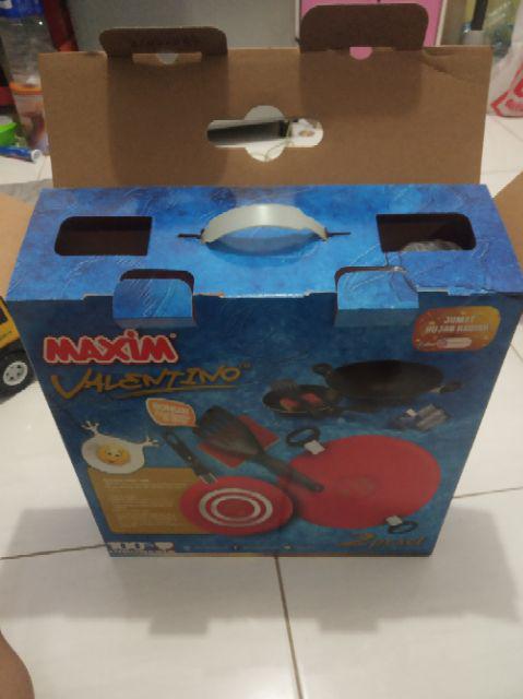 Maxim Valentino Set Wajan Teflon Spatula Sponge Murah Berkualitas