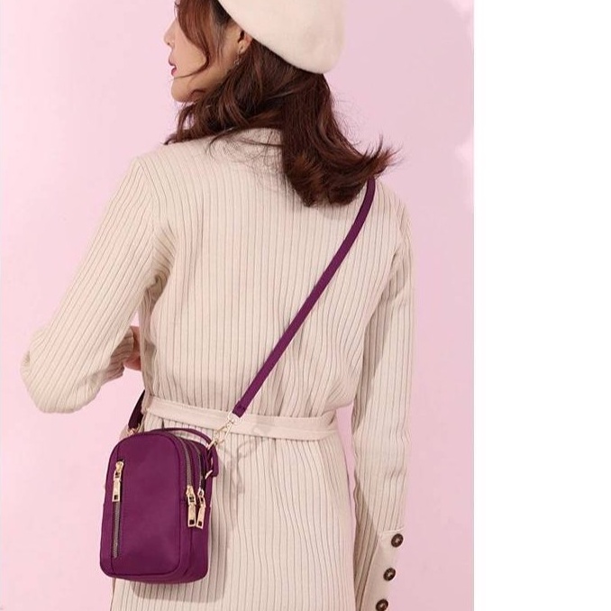 Tas Selempang Wanita Hp Tahan Air Zipper Oxford Slingbag Wanita Terbaru