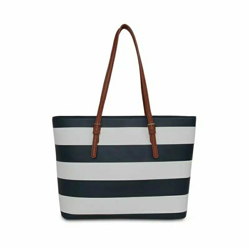 Tote Bag Micronesia Les Catino Big Size Stripe Navy White