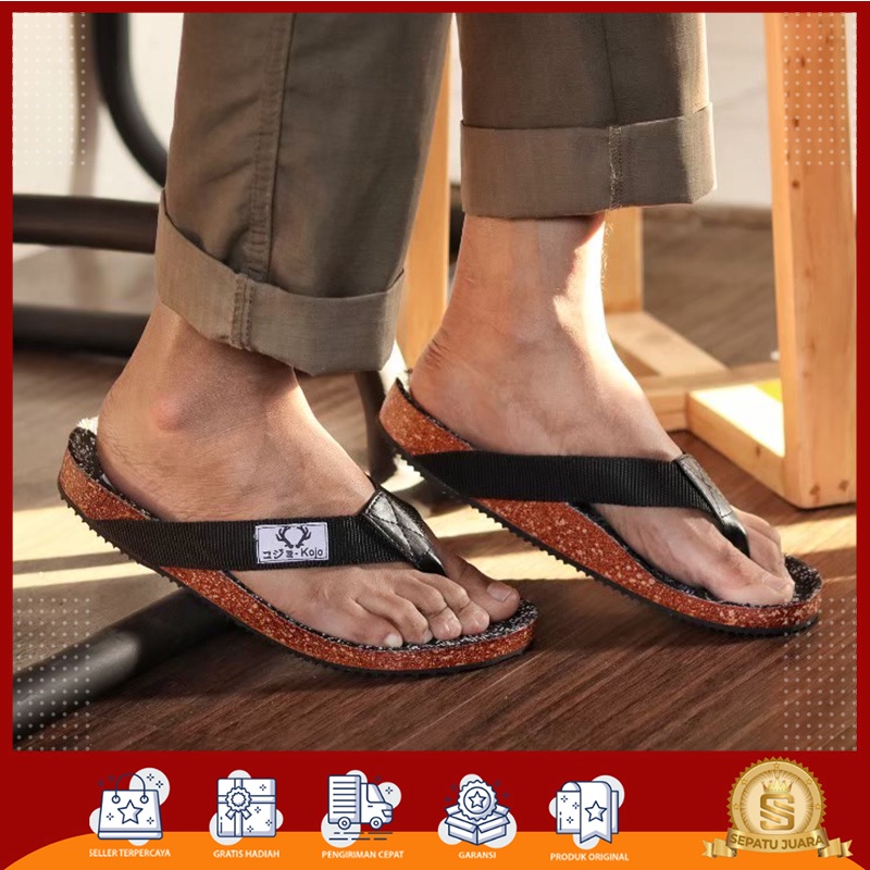 SPJ x SORA 1 - Sandal Jepit Pria Kasual Santai Kualitas Premium - Sandal Capit Indoor Outdoor Anti S
