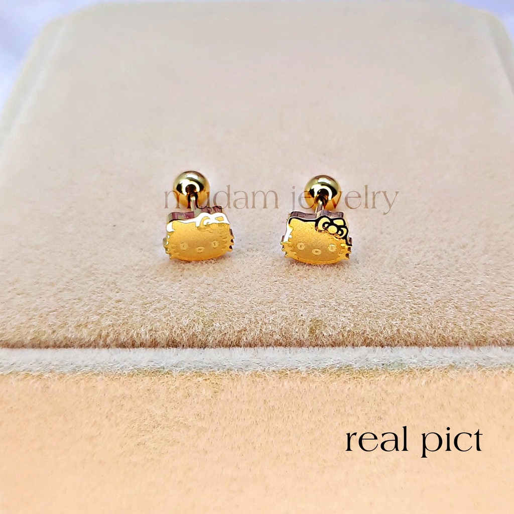 Anting Hook Macam - Macam Anting Putar Warna Gold