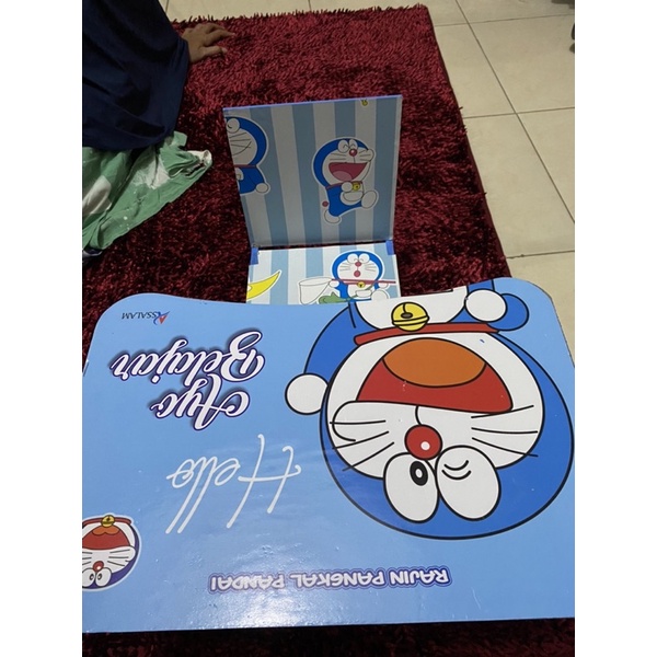 Meja Lipat Kayu Belajar / Makan / Gambar Anak Karakter Kartun