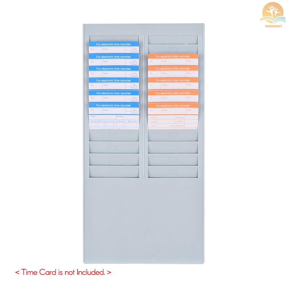 DOYO Time Card Rack Wall Mount Holder 24 Pocket Slot for Attendance Recorder Punch Time Office