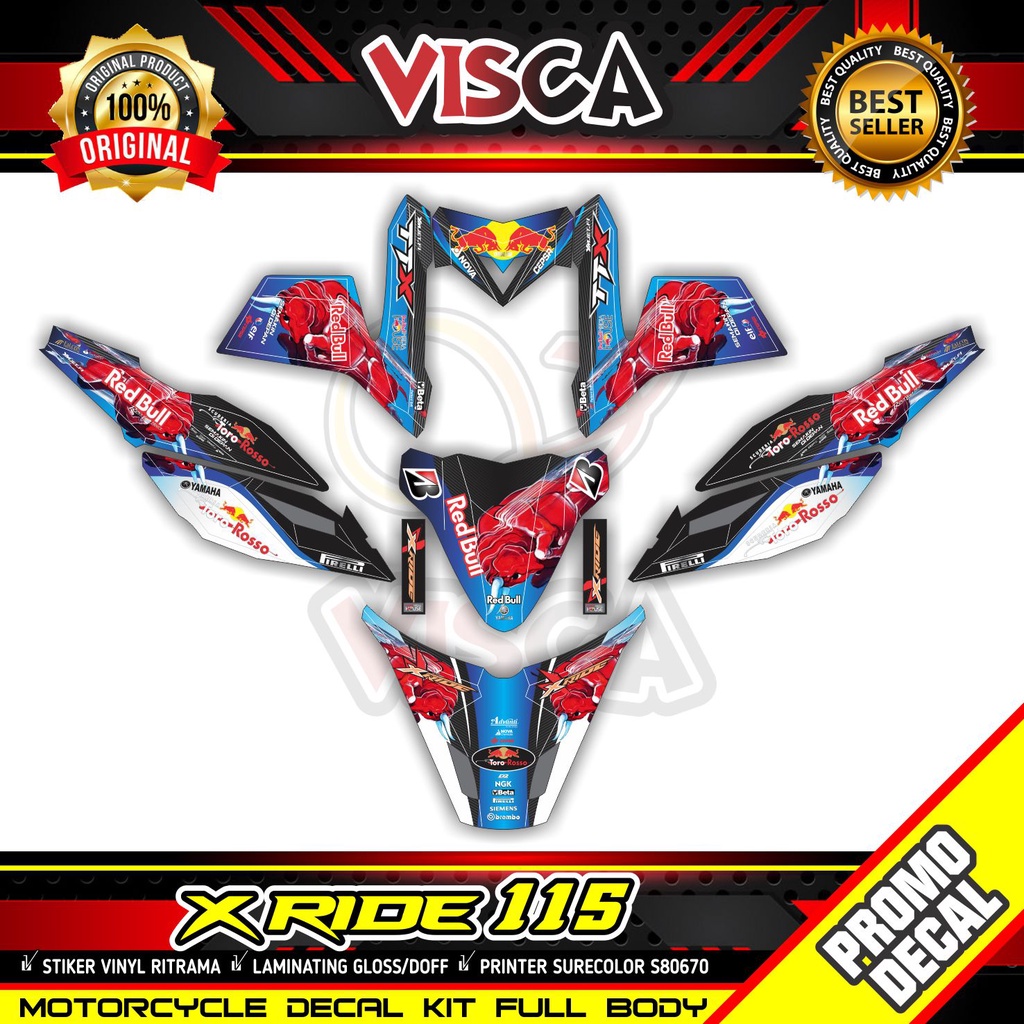 Decal Xride 115 Full Body Stiker Xride 115 Dekal Xride 115 RED BULL
