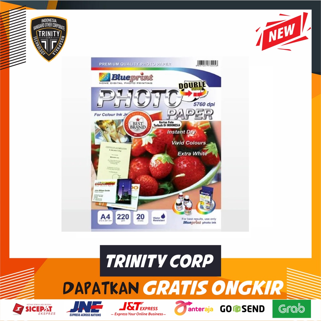 

Double Sided Glossy Photo Paper BluePrint A4 220Gsm