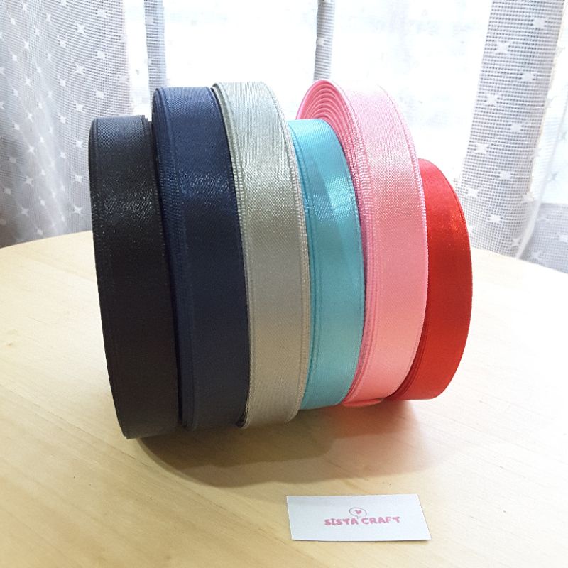

Pita Satin 1/2 inch Polos Import Premium Tebal Harga per 10 meter