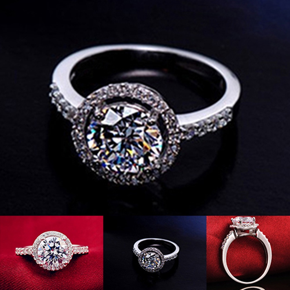 Hu Hu Hu Hu Hu Alat Bantu Pasang Kacamata♡ Cincin Sterling Silver 925 Dengan Cubic Zirconia Ukuran 6-10 Untuk Wanita