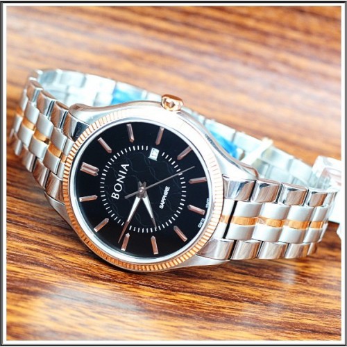 Bonia  B10400-2632 jam tangan wanita original warna kombi rosegold kaca sapphire anti gores model el