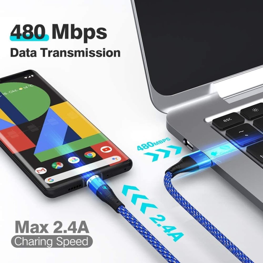 Kabel Data Magnetic Fast Charging Kabel Data Type C / Micro Usb / IOS Q-AOJI