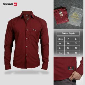 kemeja pria lengan panjang warna merah maroon   kemeja pria tangan panjang warna merah maroon