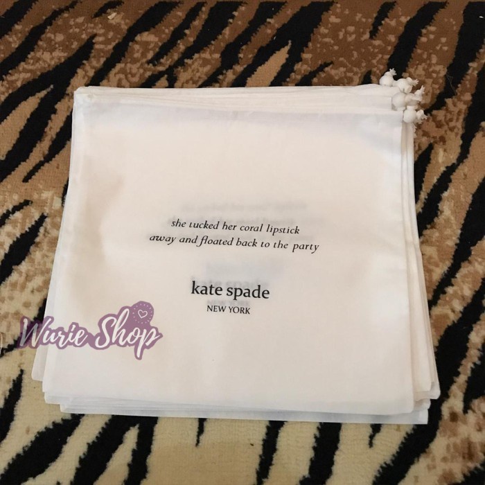 TERBARU KATESPADE Dustbag Tas Serut / KS Cover / Dust Bag / DB Branded Sarung - KS M, Putih
