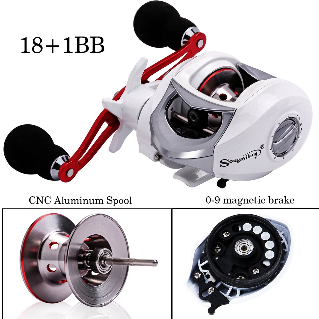 18+1 BB Castiing Fishing Reel dengan gear ratio tinggi 6.3:1 Dan Metal Handle untuk alat pancing air tawar.