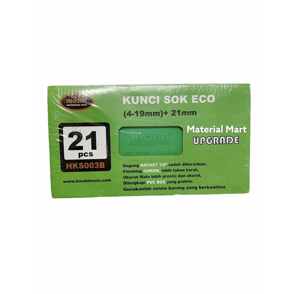 Kunci Sok Set 21 Pcs | Alat Bengkel Sock Set | Tool Kit 4mm - 19mm 21 | Material Mart