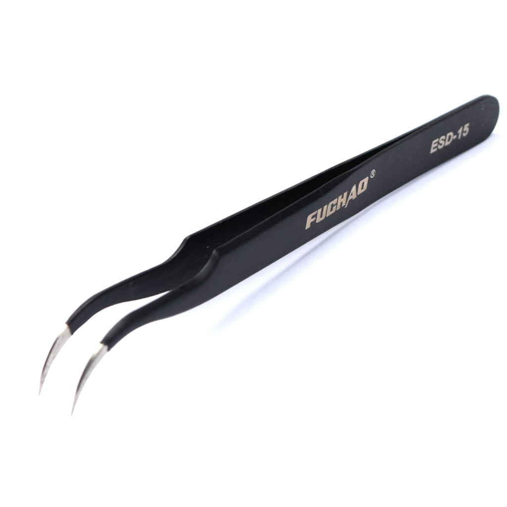 Pinset Benang Bengkok / Bent Thread Tweezer Bengkok Professional ESD-15