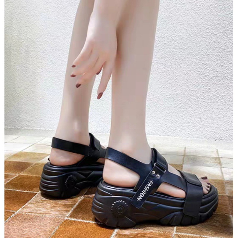 Sandal Tali Double Strip Warna Polos Casual WA406