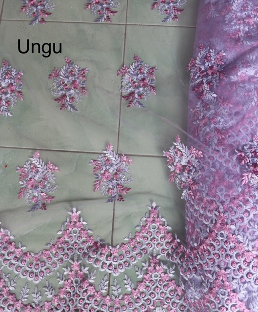 Kain tulle bordir 2tone/kain kebaya