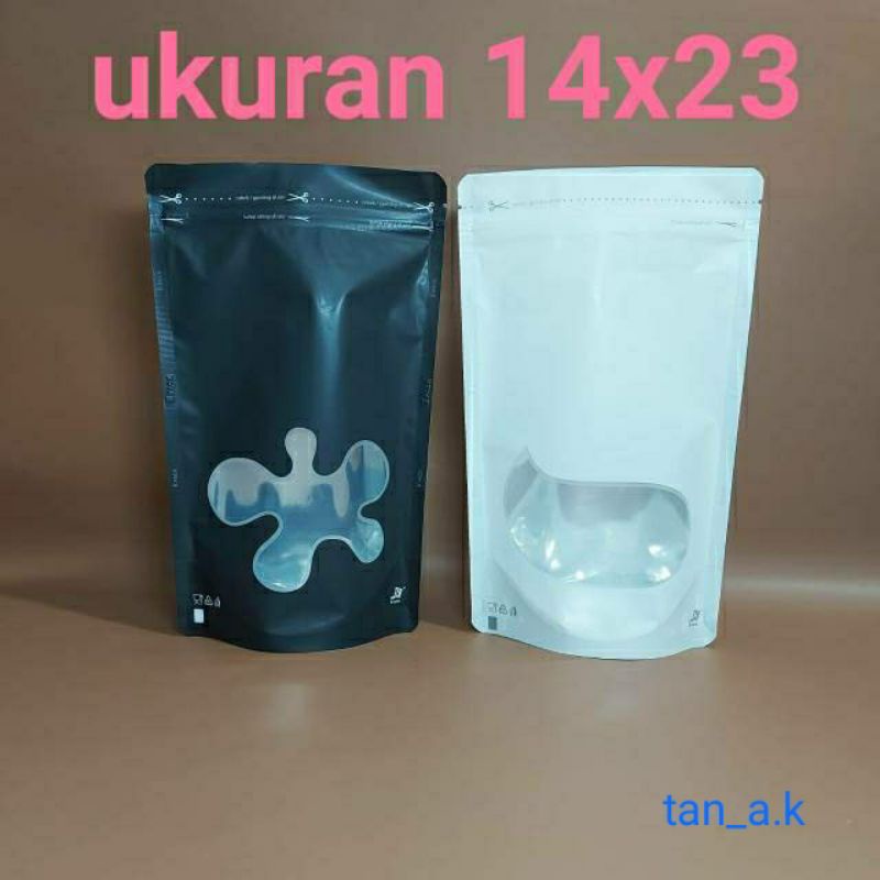 

Kemasan Standing Pouch Ziplock Ukuran 9x15cm 13x20cm 14x23cm 18x29cm Bungkus Kopi Snack Cemilan