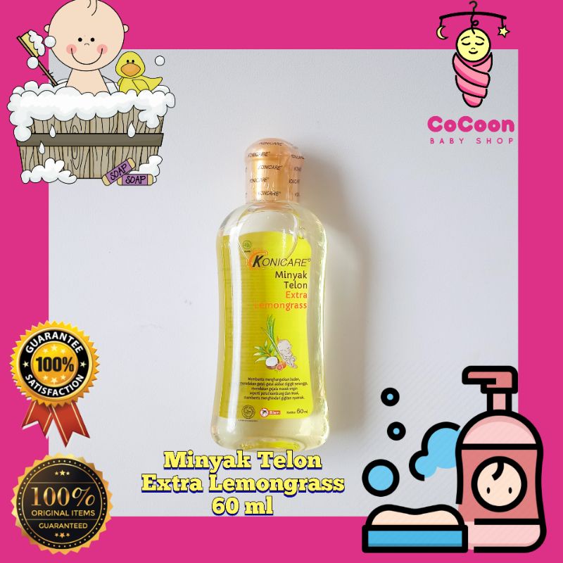 Minyak Telon Ekstra Sere Sereh Lemon Grass Konicare / Konicare Minyak Telon Extra Lemongrass 60 ml / Minyak Perawatan Bayi