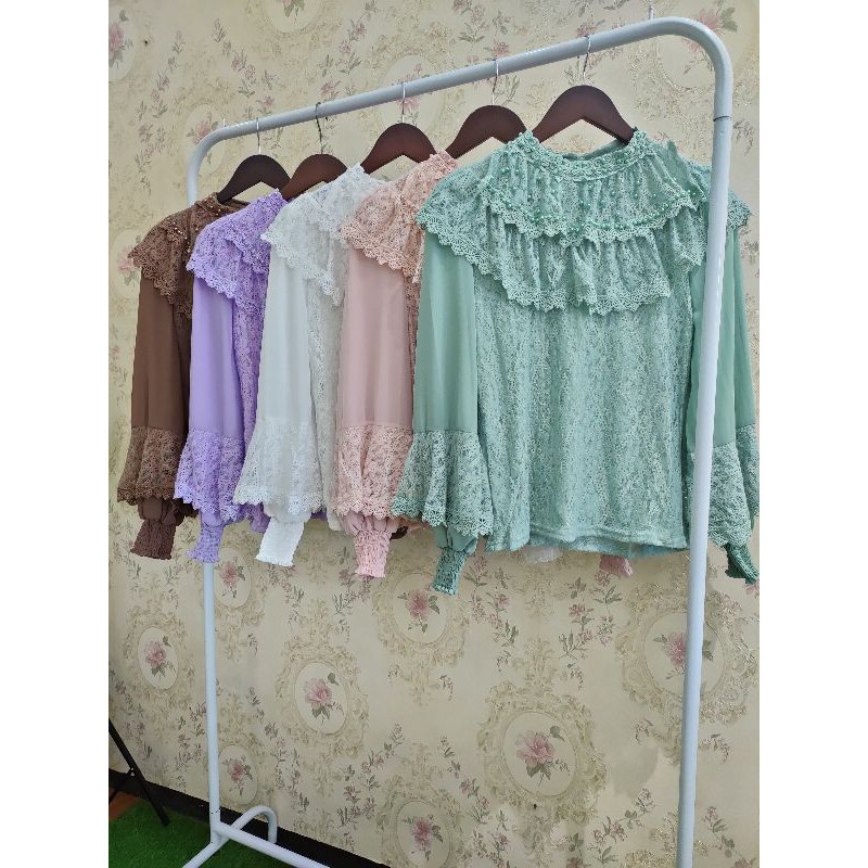 atasan wanita brokat import premium