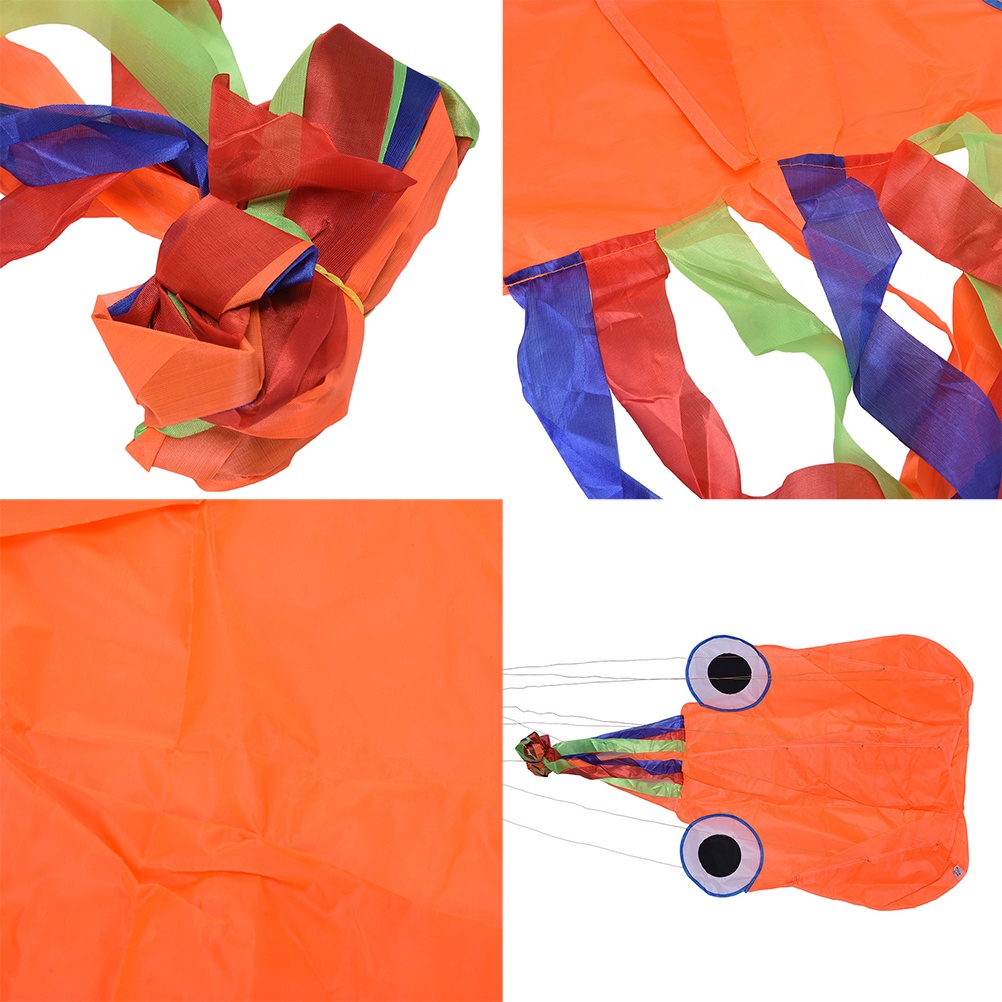 【beautifulhome12.id】4M Single Line Stunt Red Octopus Power Sport Flying Kite Outdoor Toy Hot Sale