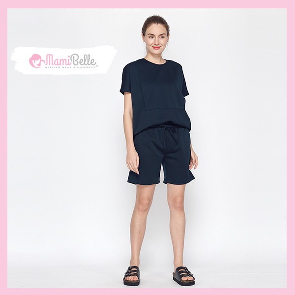 

Mamibelle Lauren Blouse Hamil & Menyusui Navy Loungewear Set Premium