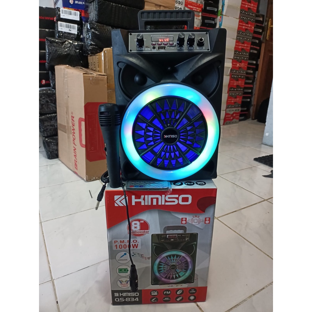 Speaker Bluetooth Karaoke KIMISO QS-834 8inch Free Microphone