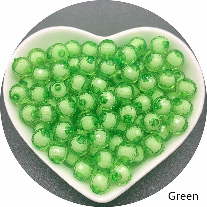 50pcs Manik-Manik Spacer Warna Bahan Akrilik Ukuran 8mm Untuk Membuat Perhiasan Diy